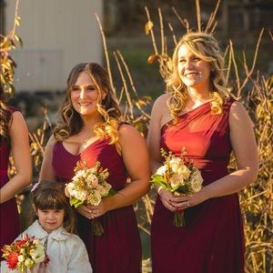David’s Bridal Bridesmaid dress in wine